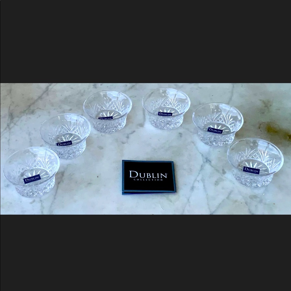GODINGER DUBLIN CRYSTAL NUTTER PREP BOWLS SET OF 6